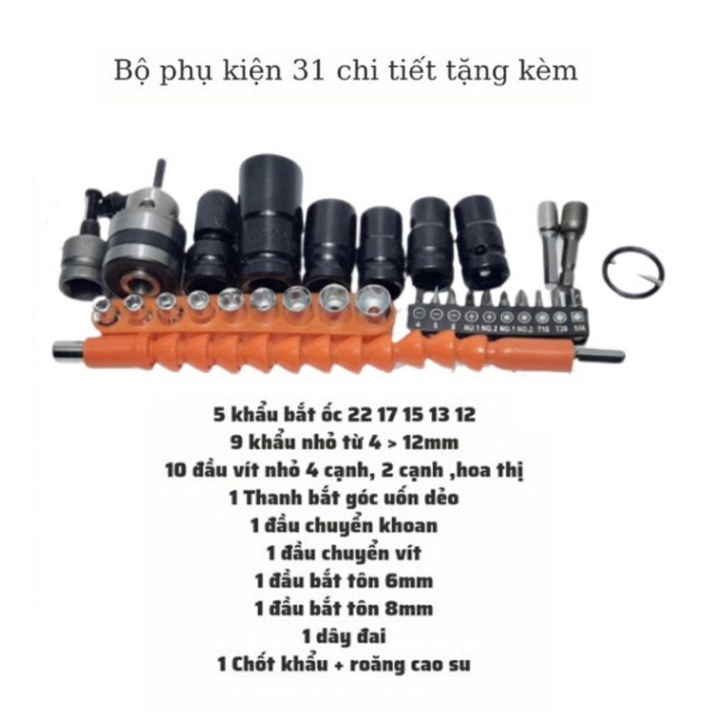 Máy siết bulong Navara NVR-6001, đầu bulong 2 trong 1, lực siết 380n.m, bảo hành chính hãng 12 tháng