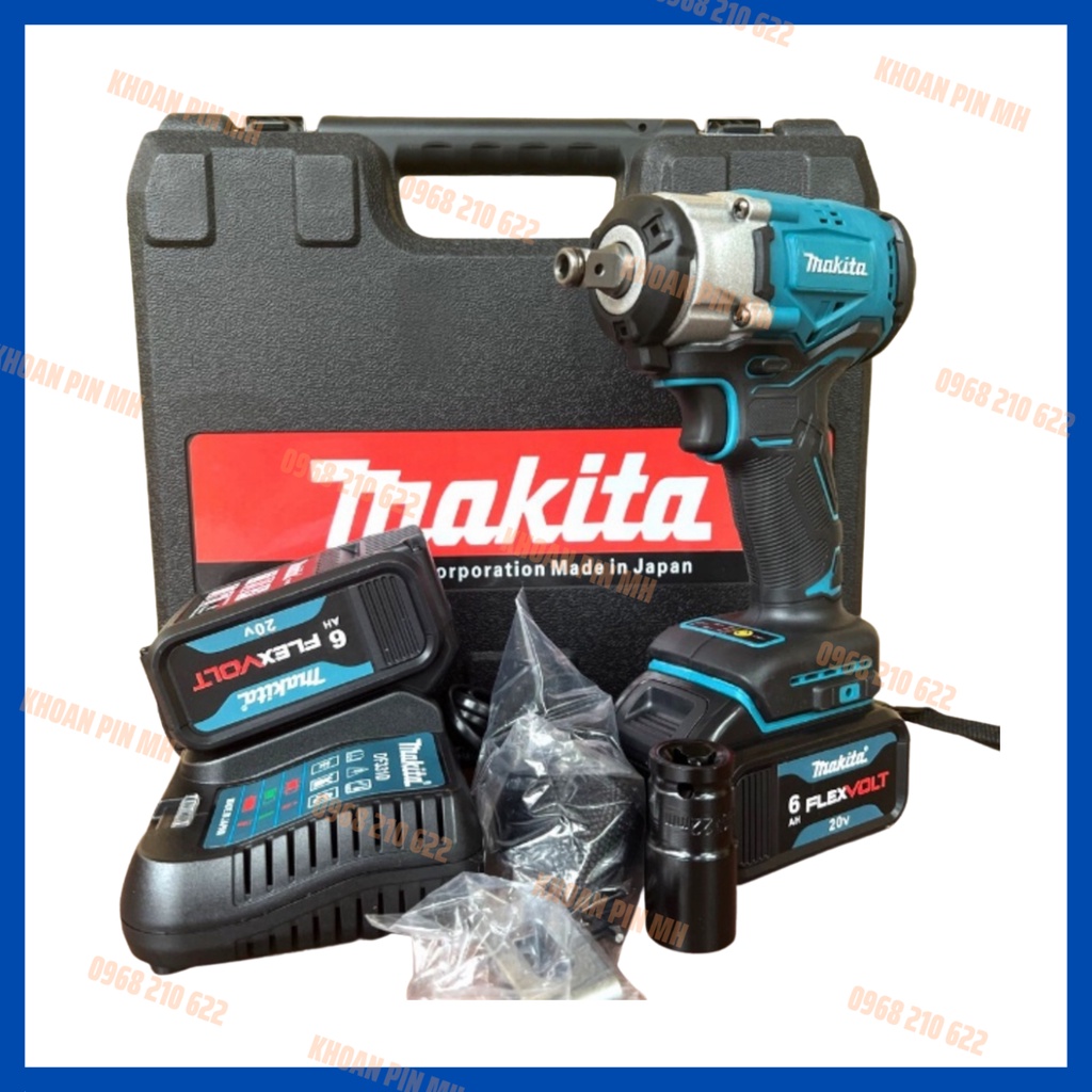Máy siết bulong Makita 20v không chổi than, máy bắn bulong hàng cao cấp 2022