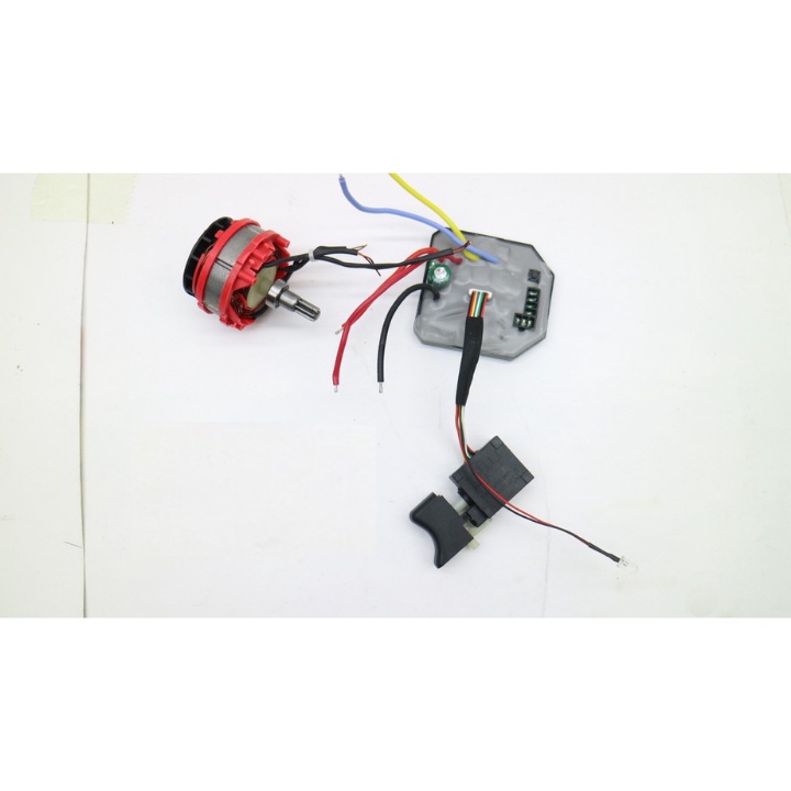 Linh kiện máy siết bulong Makita 3 đèn không chổi than, mạch điều khiển, công tắc điều tốc, cuộn dây Stato, Rotor