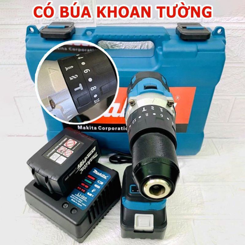 Máy khoan pin Makita DTW285 199v cầm tay, động cơ không chổi than kèm phụ kiện