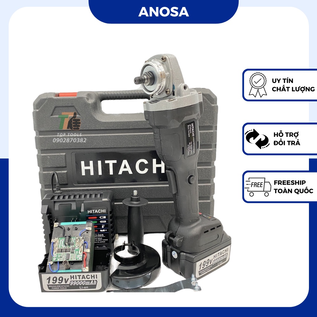 Máy mài pin, máy cắt pin Hitachi 199v động cơ không chổi than