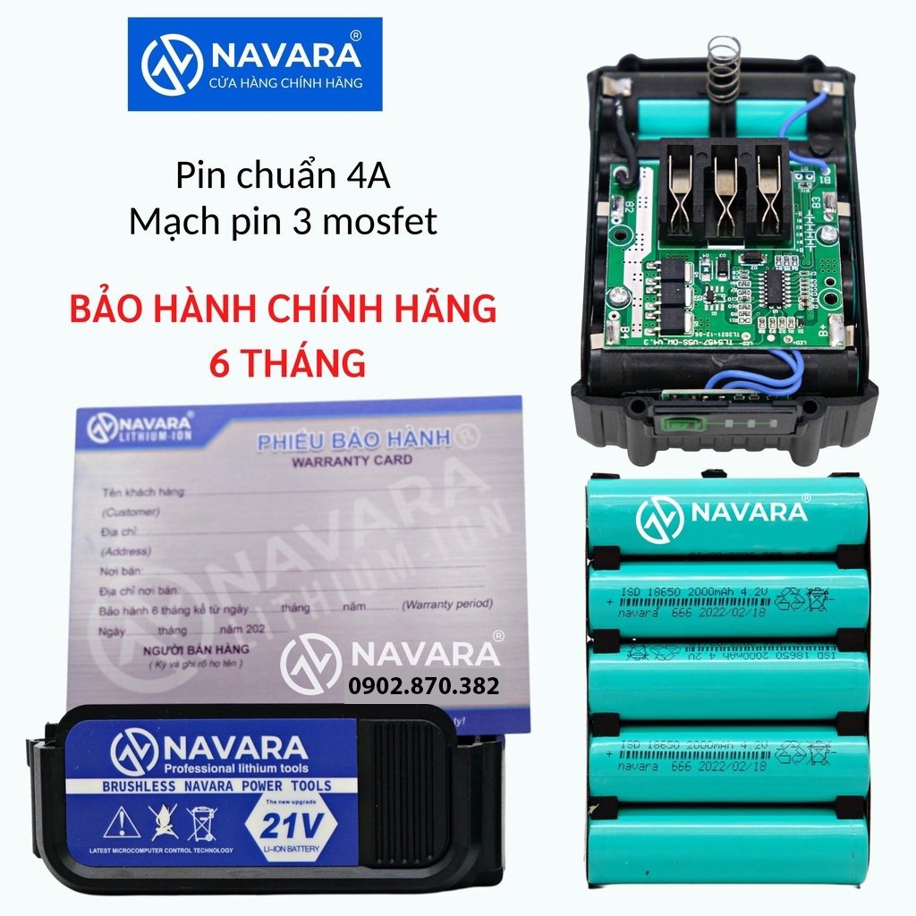 Máy siết bulong NAVARA NVR-6002, máy bắn bulong chính hãng đầu 2 trong 1, lực siết 380n.m