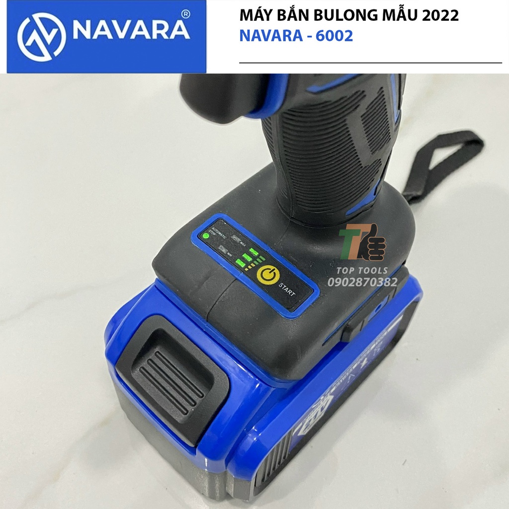 Máy siết bulong NAVARA NVR-6002, máy bắn bulong chính hãng đầu 2 trong 1, lực siết 380n.m