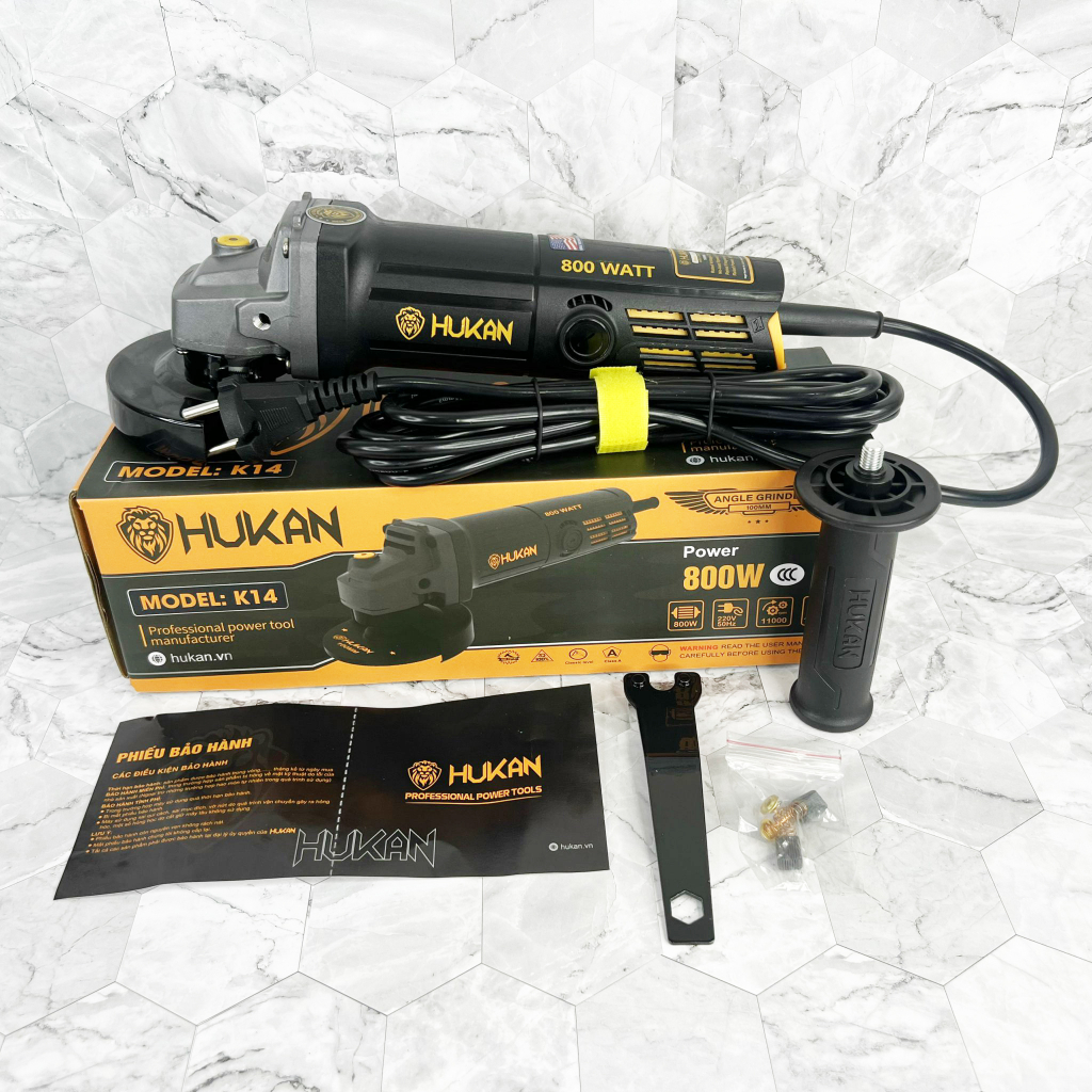 [Chính Hãng] Máy cắt, mài góc HUKAN HK-K14 công suất 800W, lõi đồng
