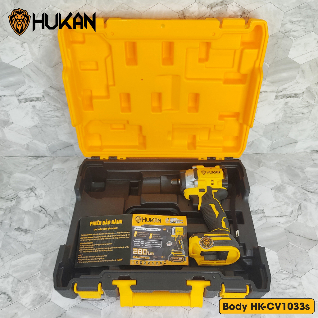 Thân Máy Chuyên Vít HUKAN HK-CS1033S Lực Siết 280N.m Động Cơ Không Thổi Than Tặng Hộp Nhựa