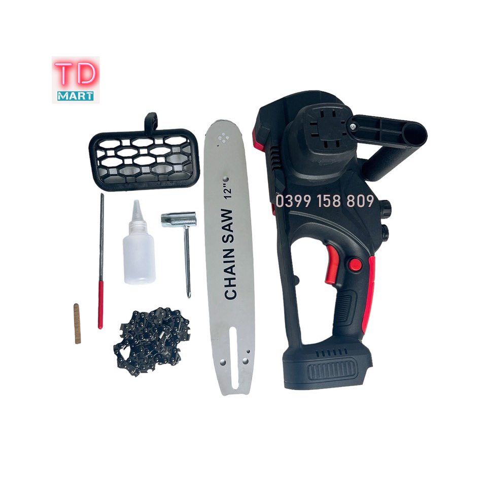 Máy cưa xích Pin KUTAN không chổi than lam xích 12inch (chung chân pin Makita 18V)