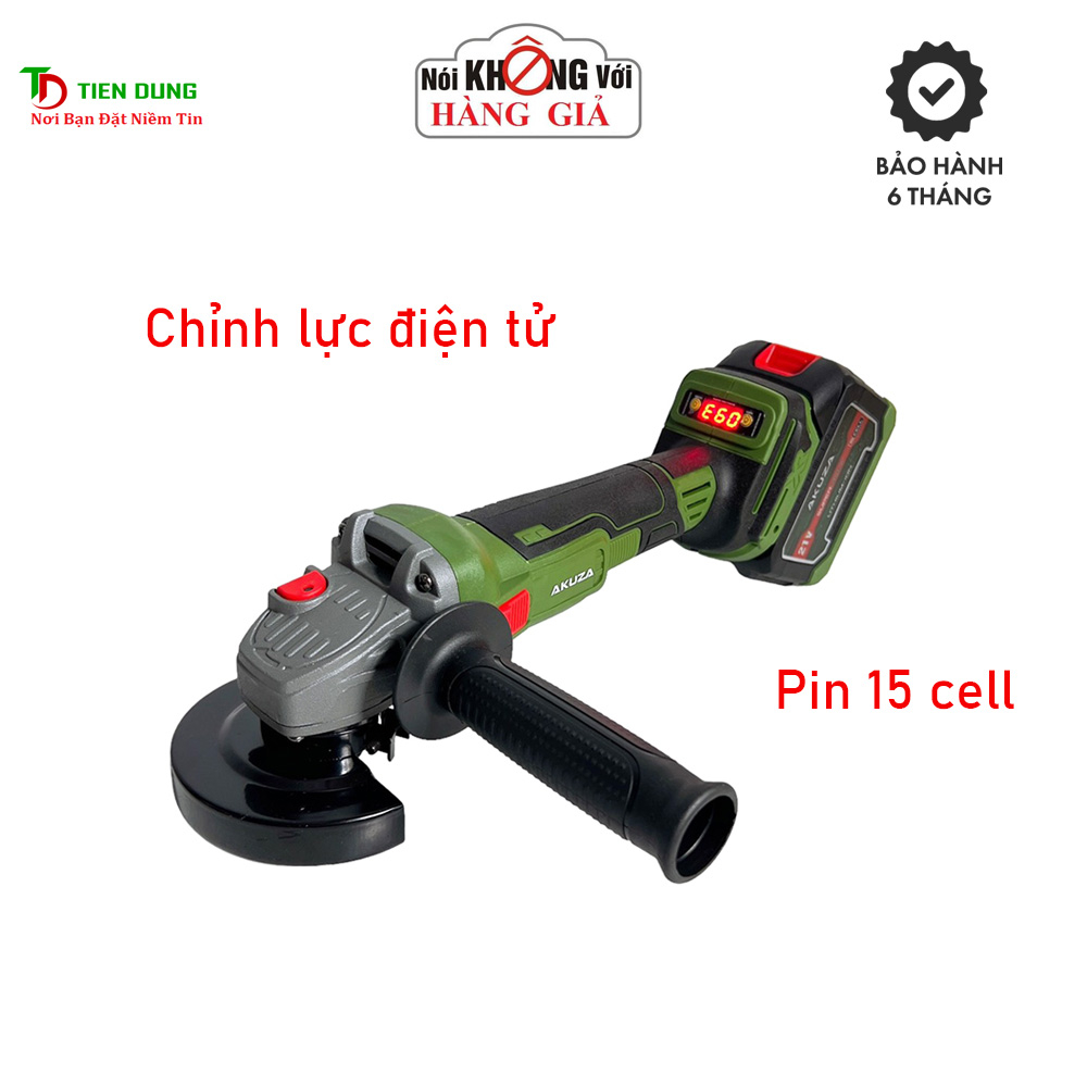Máy mài pin AKUZA 01BL cao cấp không chổi than có chỉnh lực điện tử, pin 15 cell