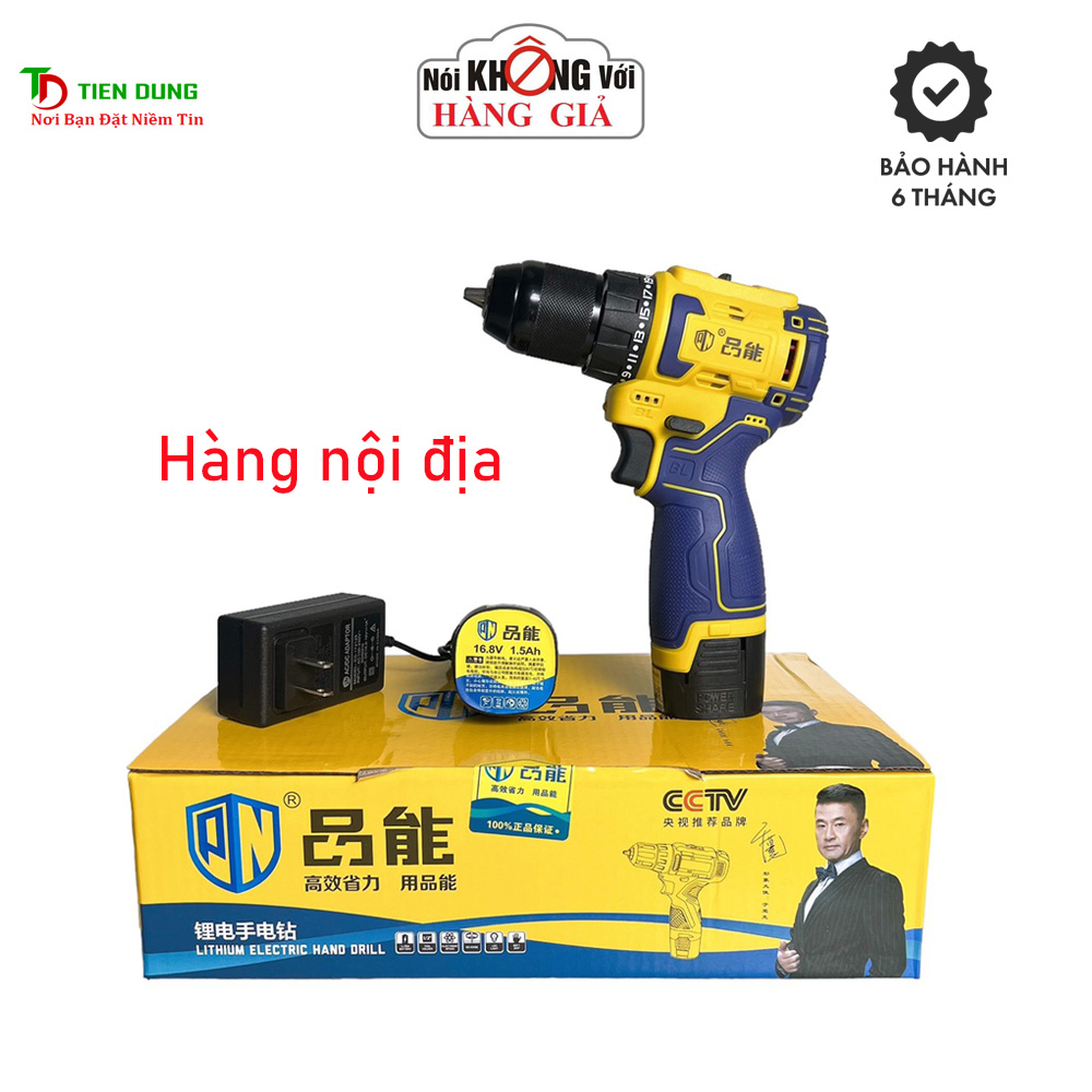 (HÀNG NỘI ĐIA) Máy Khoan Pin 16,8V PINNENG Không Chổi Than Đầu Kẹp Autolook 10mm