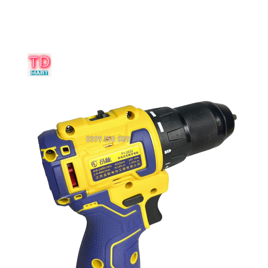 (HÀNG NỘI ĐIA) Máy Khoan Pin 16,8V PINNENG Không Chổi Than Đầu Kẹp Autolook 10mm