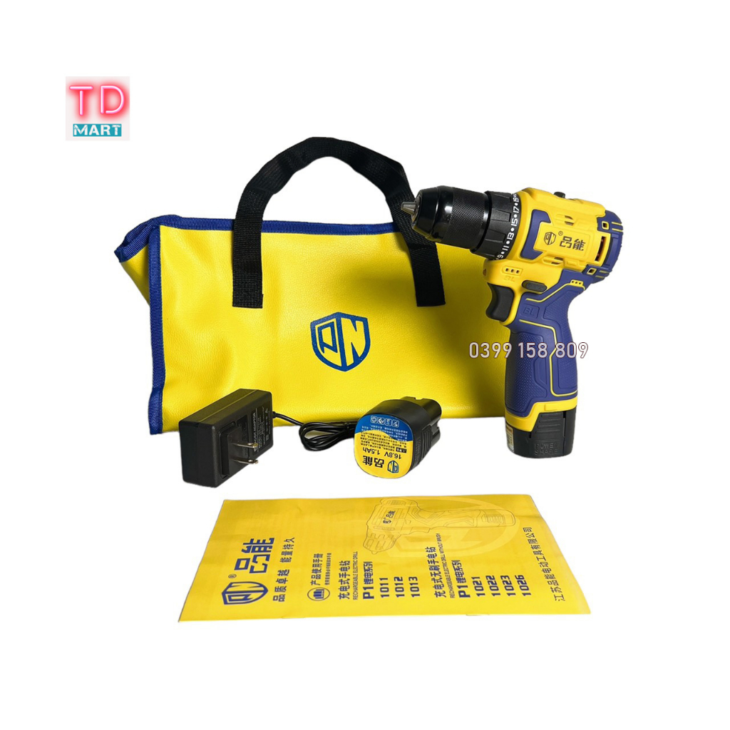 (HÀNG NỘI ĐIA) Máy Khoan Pin 16,8V PINNENG Không Chổi Than Đầu Kẹp Autolook 10mm