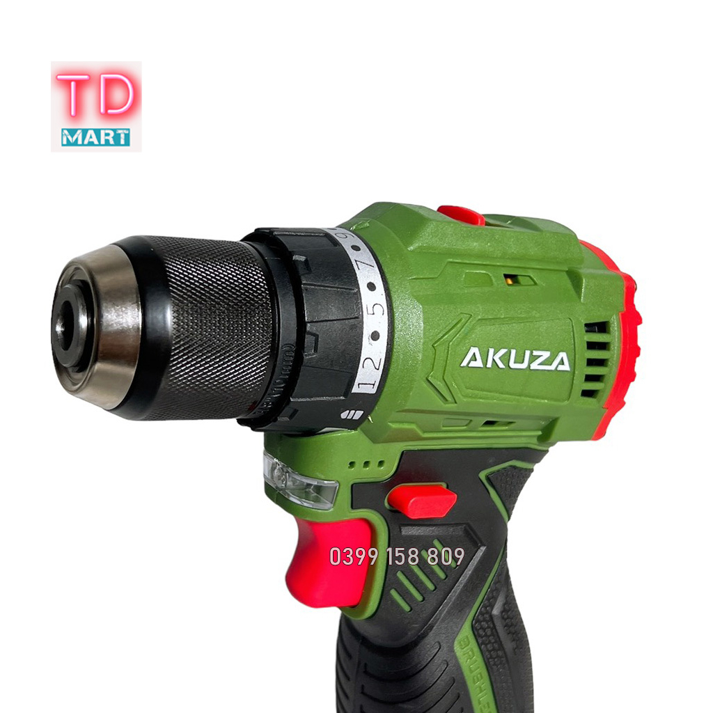 Máy Khoan Dùng Pin 16,8V AKUZA K3 Không Chổi Than Đầu Kẹp Autolook 10mm Pin 4 Cell