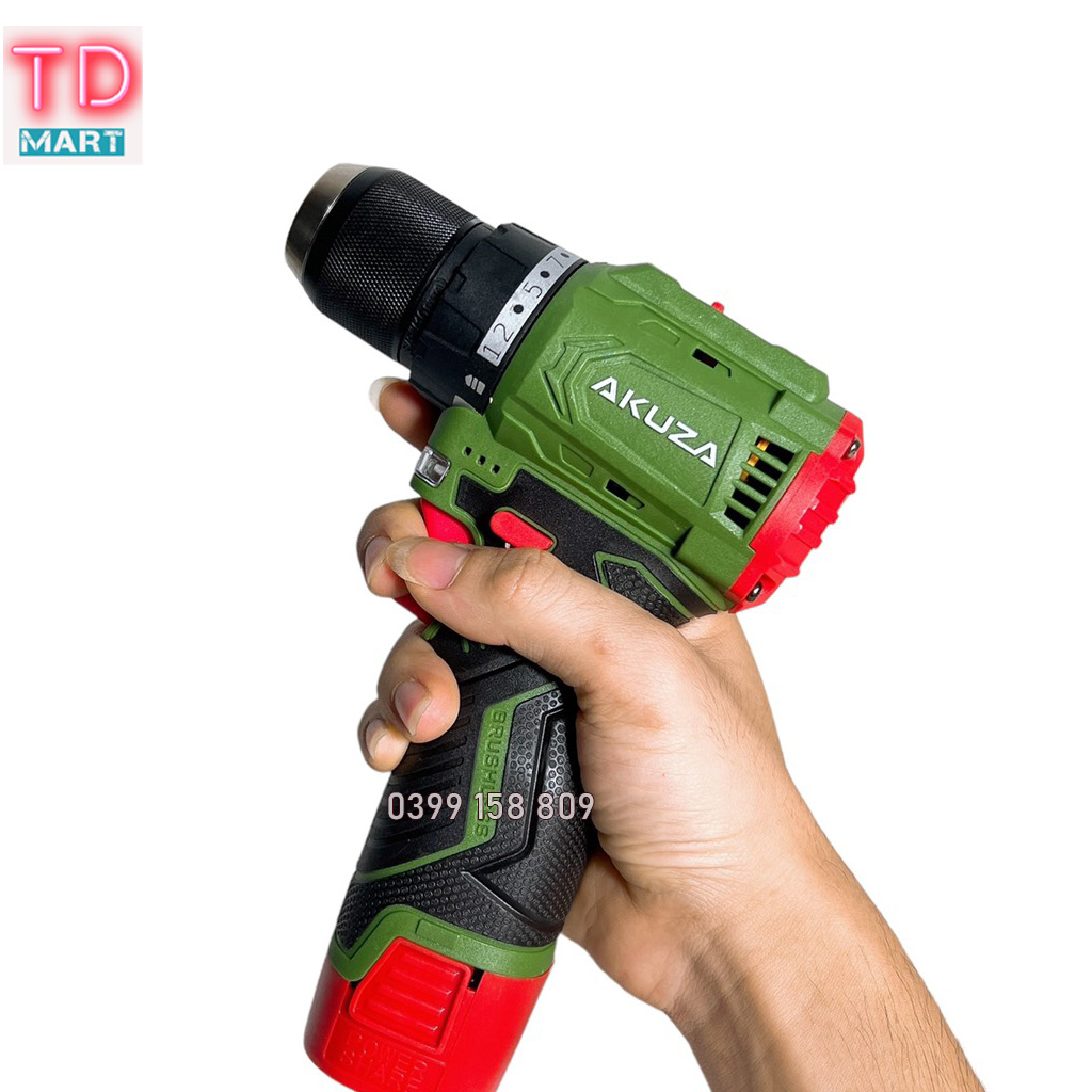 Máy Khoan Dùng Pin 16,8V AKUZA K3 Không Chổi Than Đầu Kẹp Autolook 10mm Pin 4 Cell