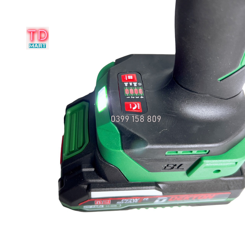 Máy Siết Bulong Dekton 380Nm 2in1 / M21-IW380PLUS / Motor Brushless / Dòng Compact / Chân Pin Makita Phổ Thông