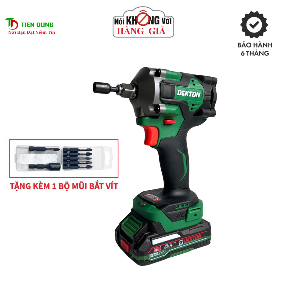 Máy Siết Bulong Dekton 380Nm 2in1 / M21-IW380PLUS / Motor Brushless / Dòng Compact / Chân Pin Makita Phổ Thông