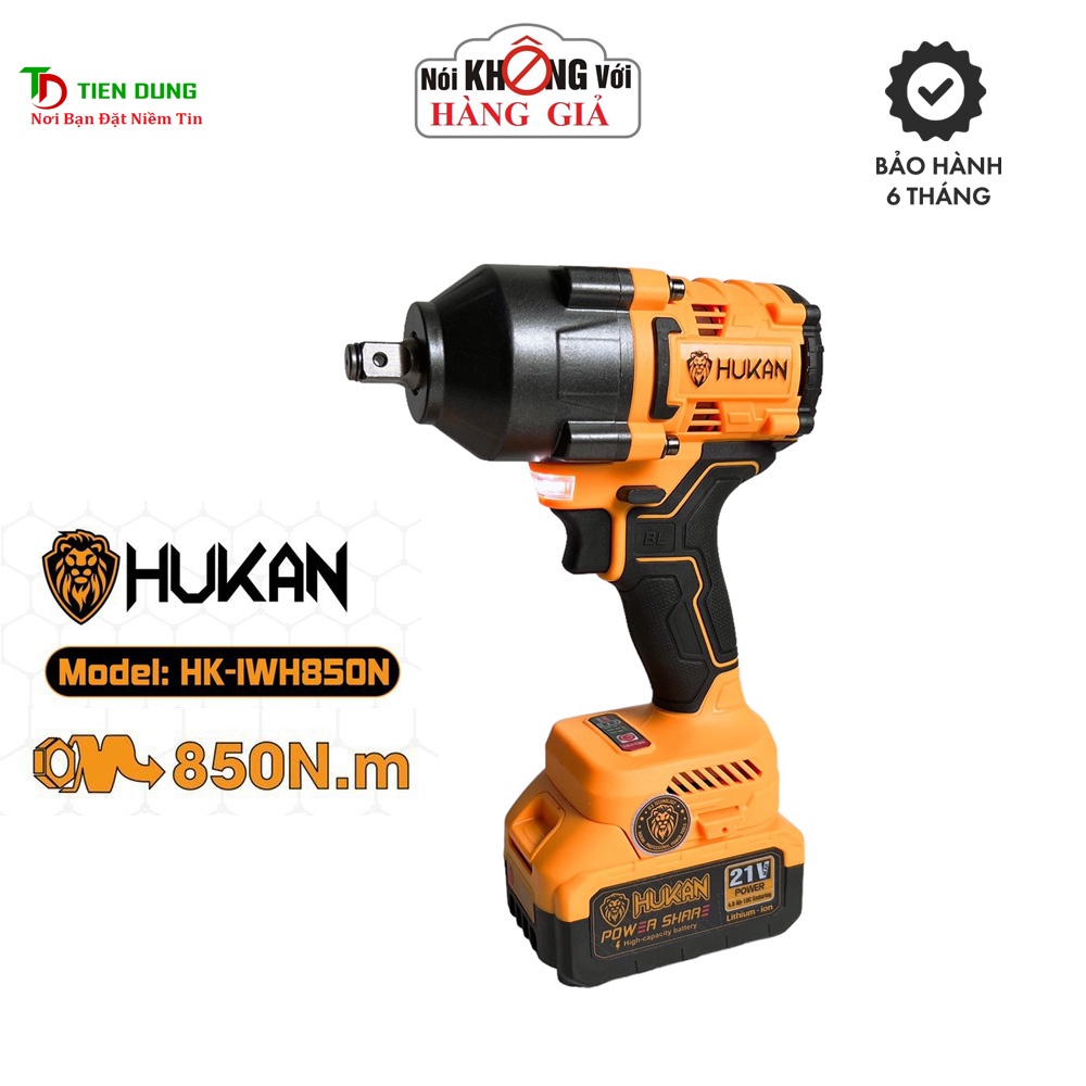 Máy Siết Bulong HUKAN HK-IWH850NM Lực Siết 850Nm Không Chổi Than Chân Pin Phổ Thông