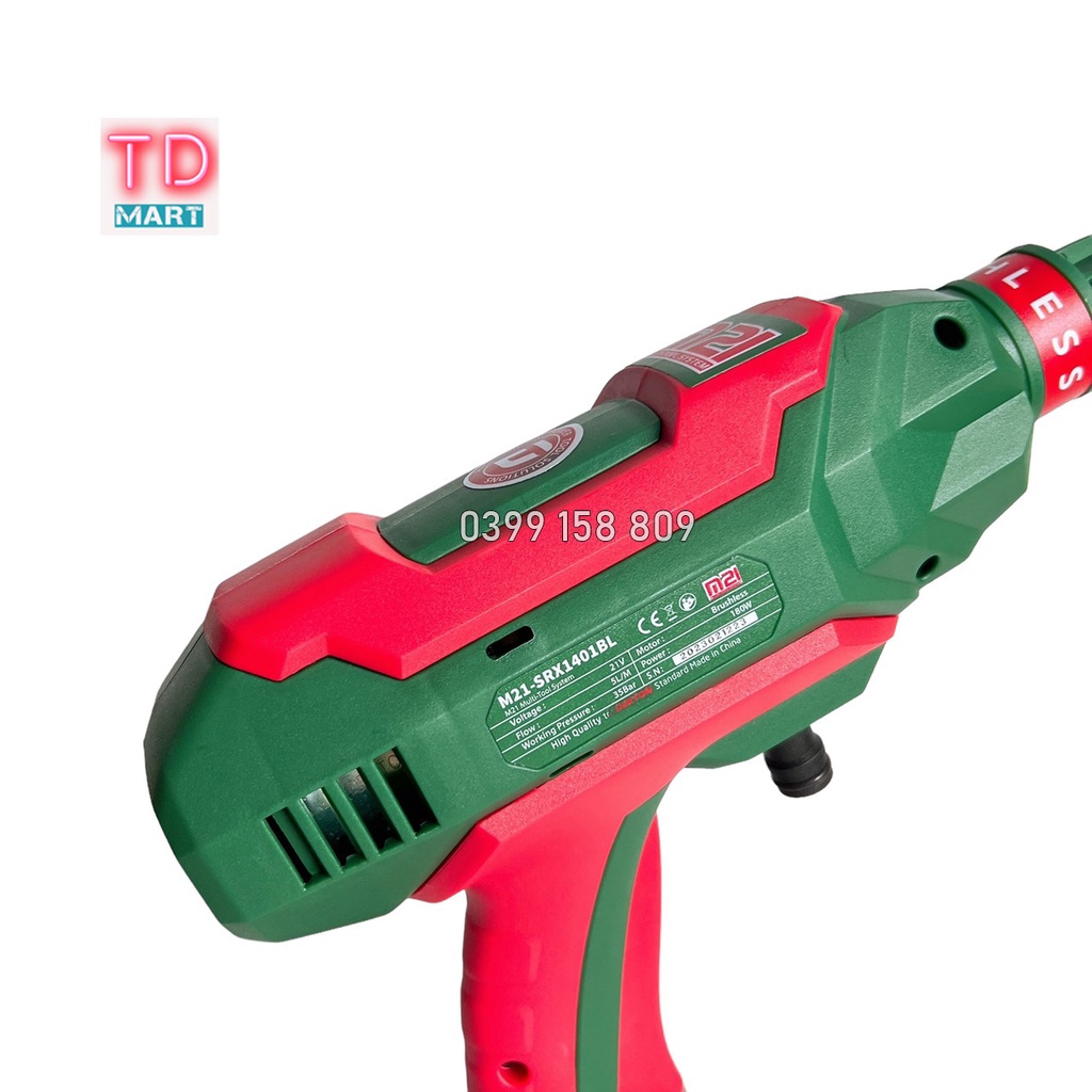 Máy Xịt Rửa Pin Dekton Motor Brushless / M21-SRX1401BL / Áp Lực 35BAR / Chân PIN Makita