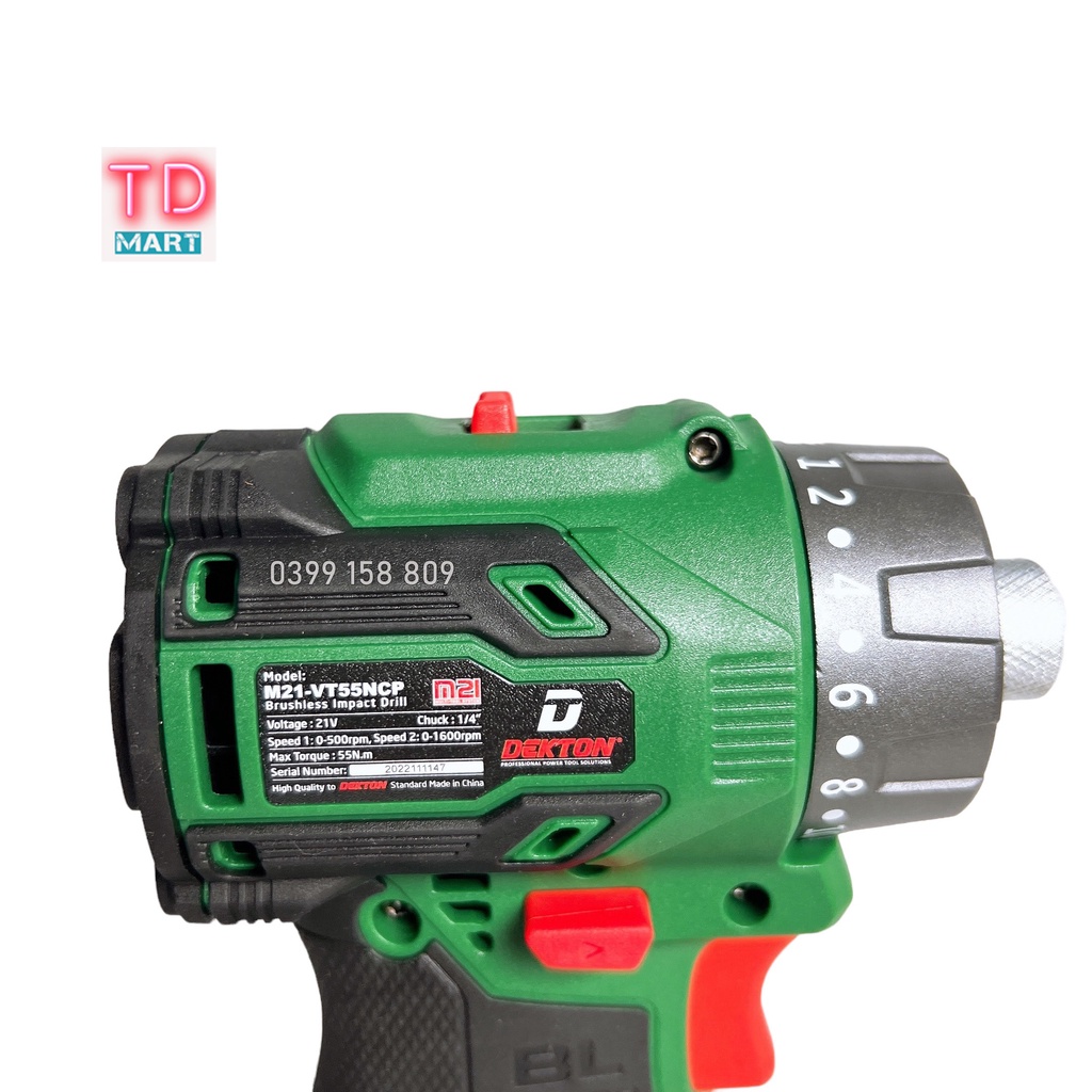 Máy Vặn Vít Trượt Dùng Pin Dekton M21-VT55NCP - Motor Brushless - Lực Siết 55Nm - Chân Pin Phổ Thông