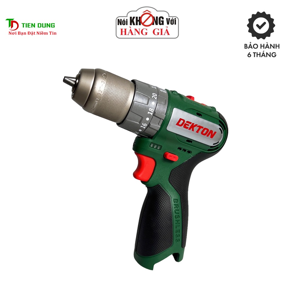 Thân Máy Khoan 3 Chức Năng Dekton D16 - ID1045BL Đầu Cặp 10MM - Motor Brushless