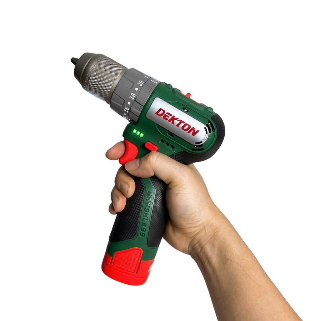 Máy Khoan 3 Chức Năng Dekton D16 - ID1045BL Đầu Cặp 10MM - Motor Brushless - Lực Siết 45N.m