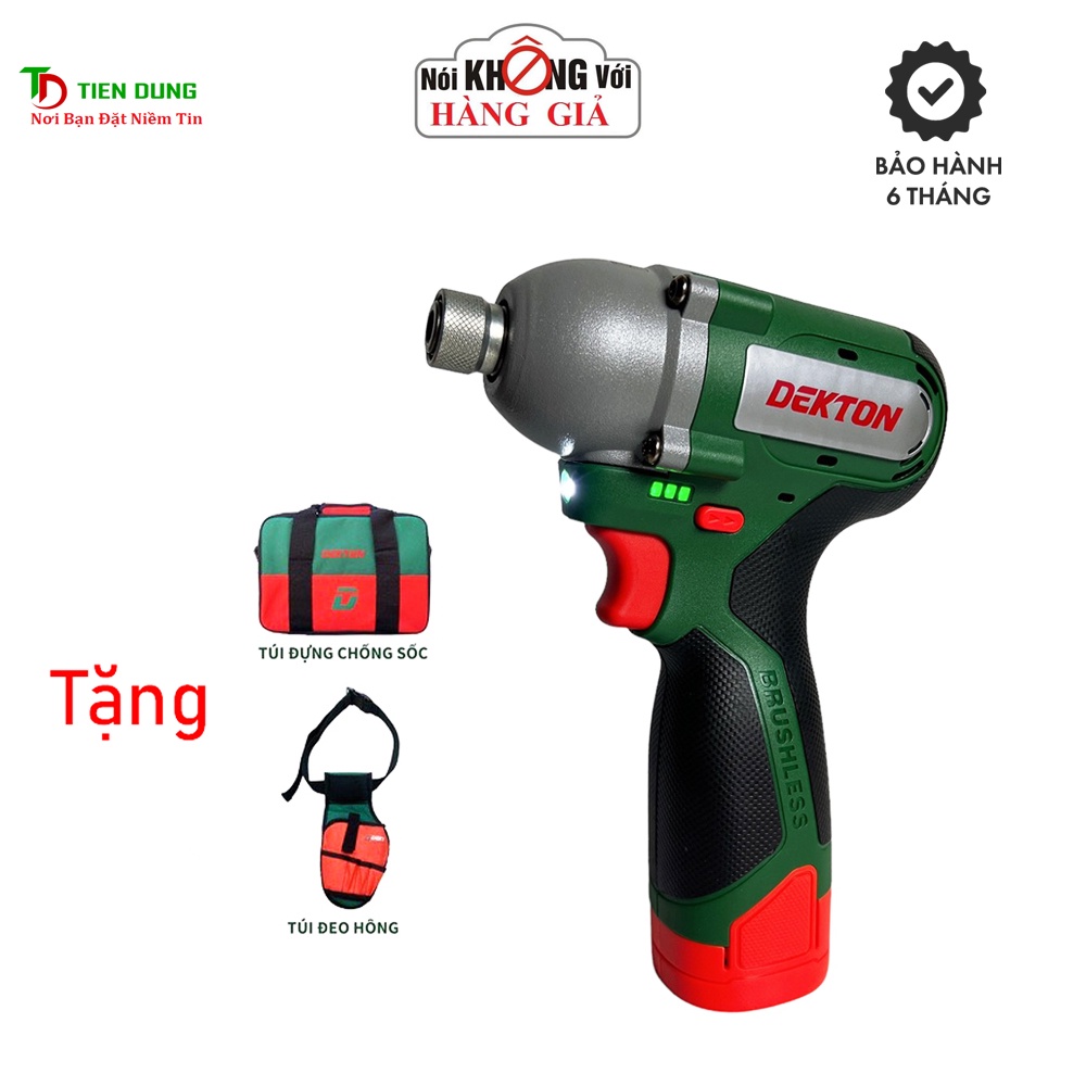 Máy Chuyên Vít Dùng Pin 16,8V Dekton D16-CV150BL - Motor Brushless - Lực Siết 150Nm