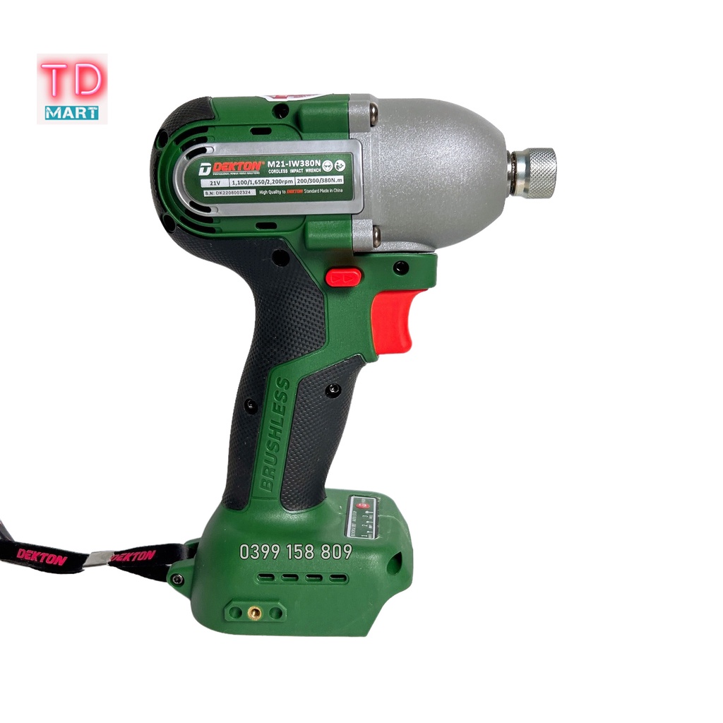 Máy Chuyên Vít Dùng Pin Dekton M21-IW380N - Lực Siết 380Nm - Motor Brushless