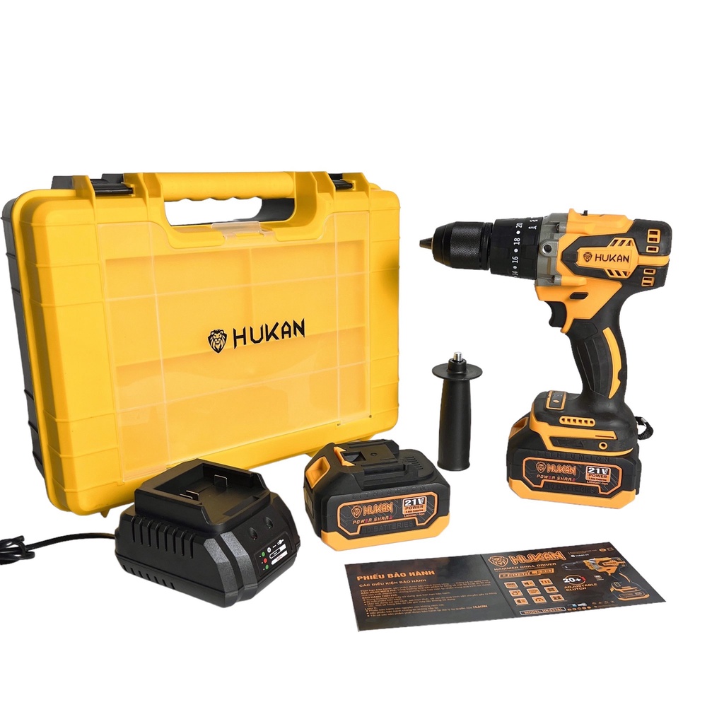Khoan pin không chổi than ba chức năng HUKAN HK-533BL khoan tường | gỗ | thép