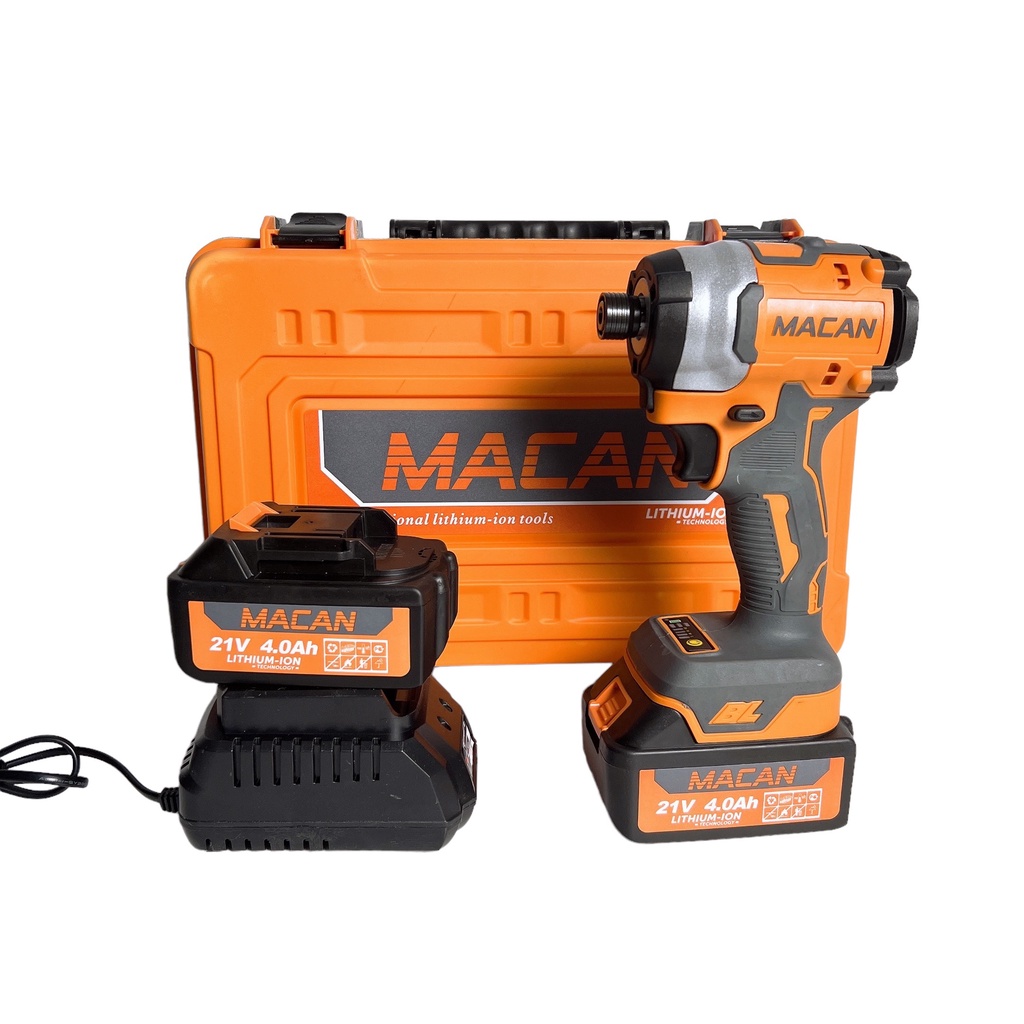 Máy chuyên vít không chổi than 21v MACAN 6068B chân pin phổ thông.