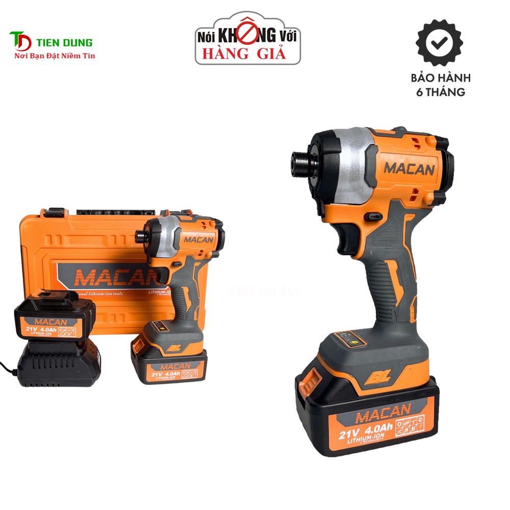 Máy chuyên vít không chổi than 21v MACAN 6068B chân pin phổ thông.