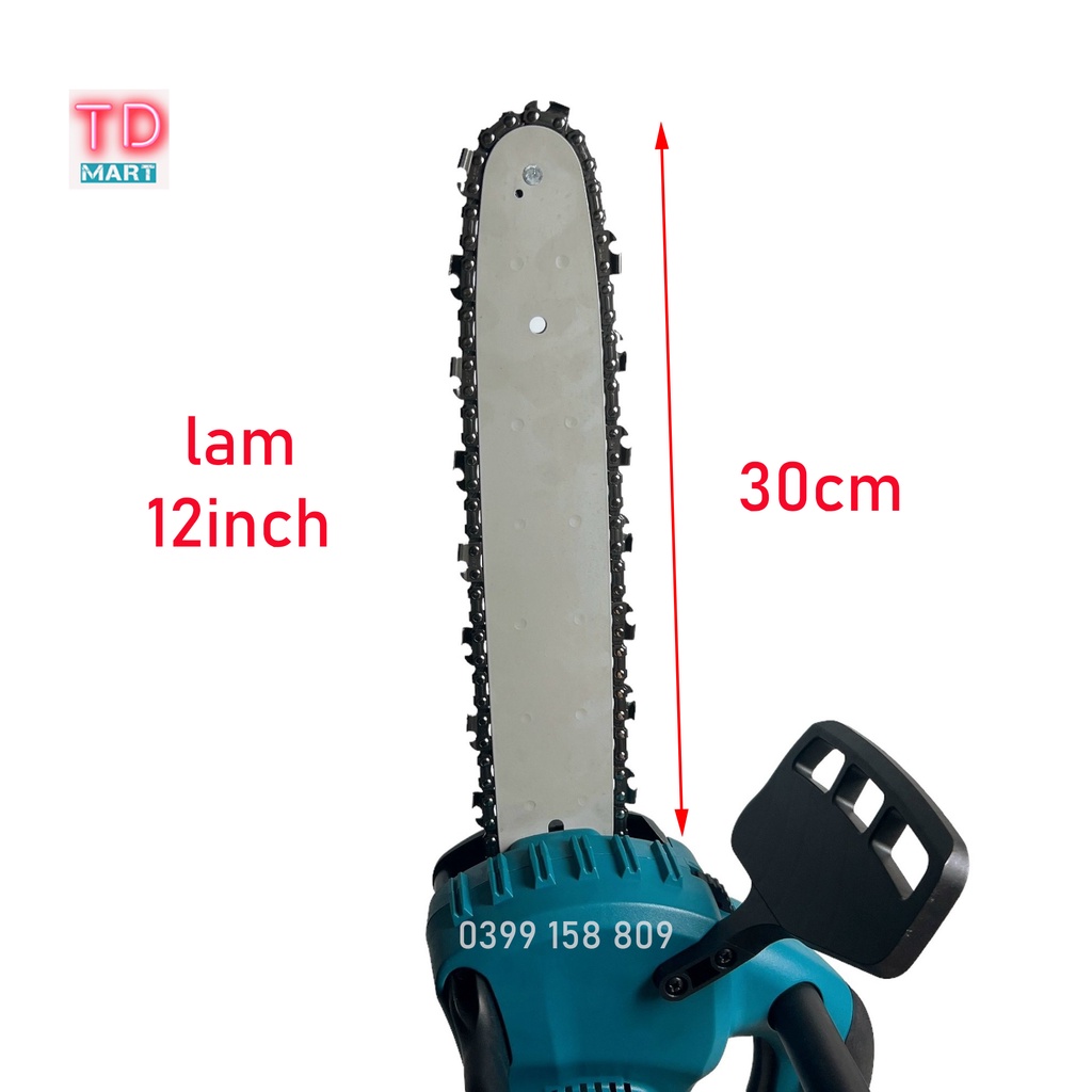 Máy cưa xích chạy pin không chổi than lam xích 12inch (chung chân pin Makita 18V)