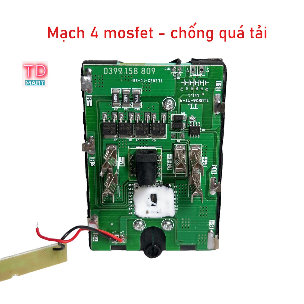 Pin Navara 15 Cell Promax Chân pin phổ thông, có đèn báo pin, mạch 4 mosfet