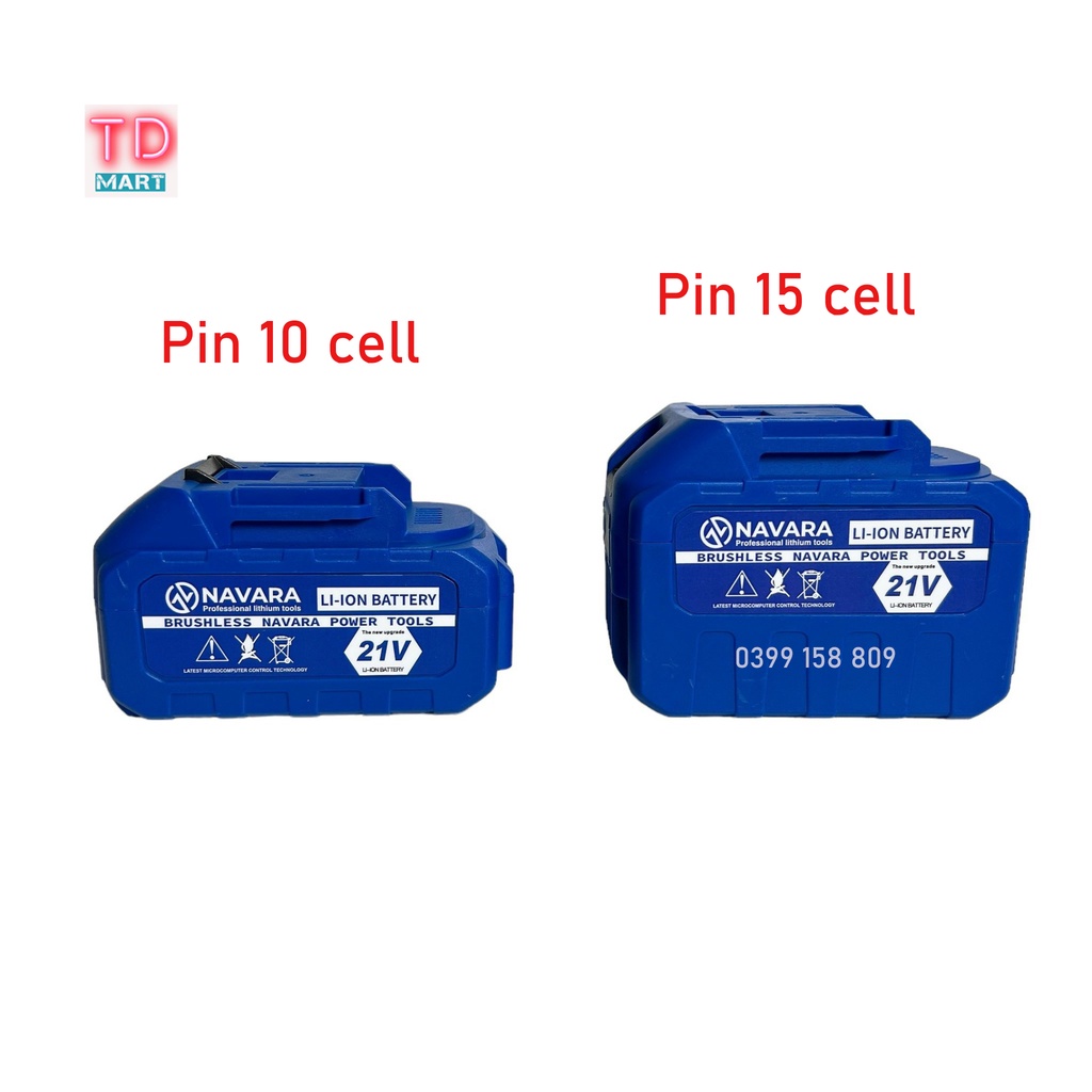 Pin Navara 15 Cell Promax Chân pin phổ thông, có đèn báo pin, mạch 4 mosfet