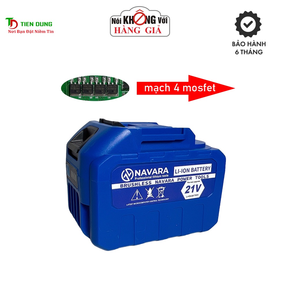 Pin Navara 15 Cell Promax Chân pin phổ thông, có đèn báo pin, mạch 4 mosfet