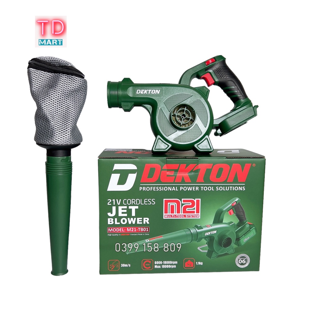 Máy thổi bụi bằng pin Dekton M21-TB01 Chân Pin Phổ Thông, 6 Tốc Độ