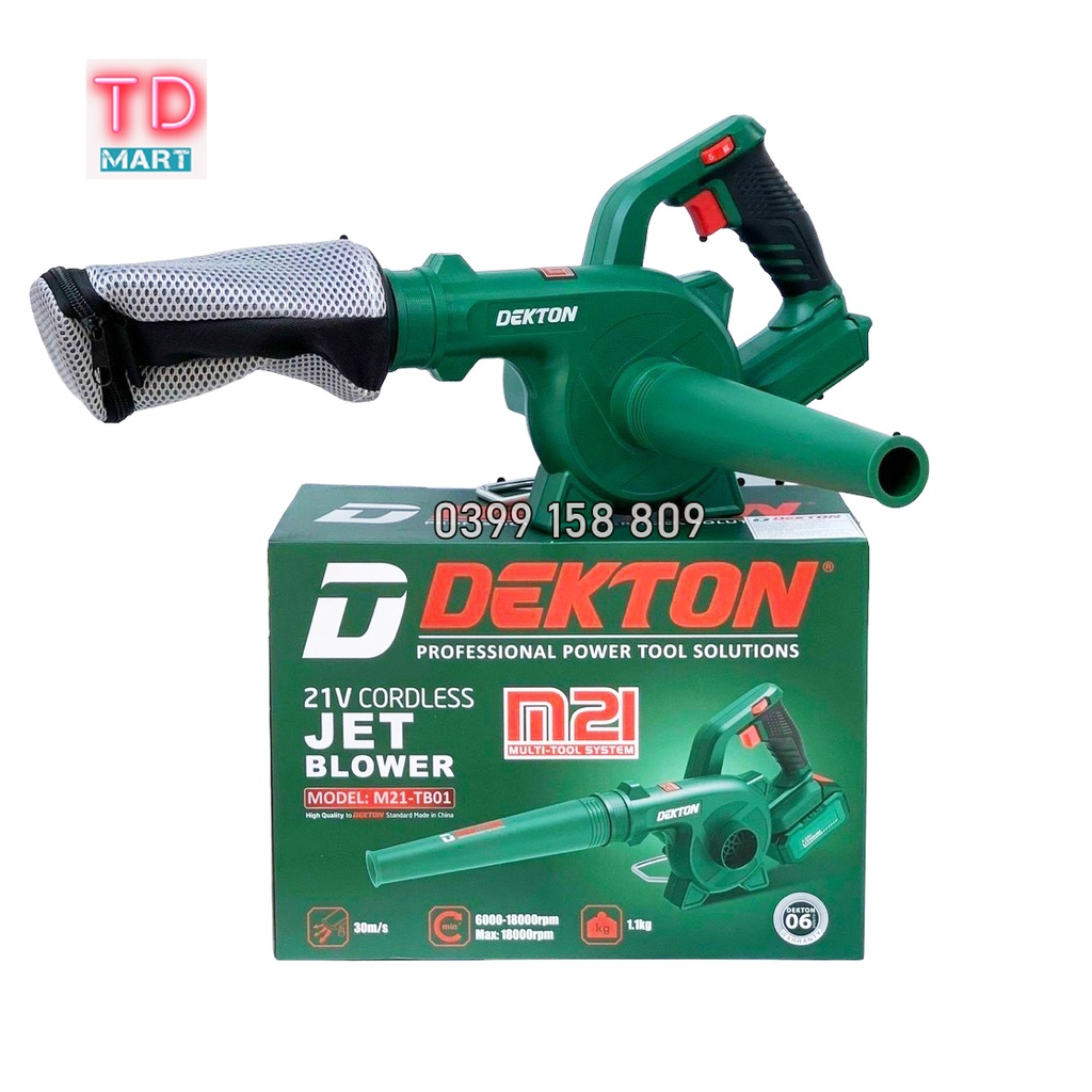 Máy thổi bụi bằng pin Dekton M21-TB01 Chân Pin Phổ Thông, 6 Tốc Độ