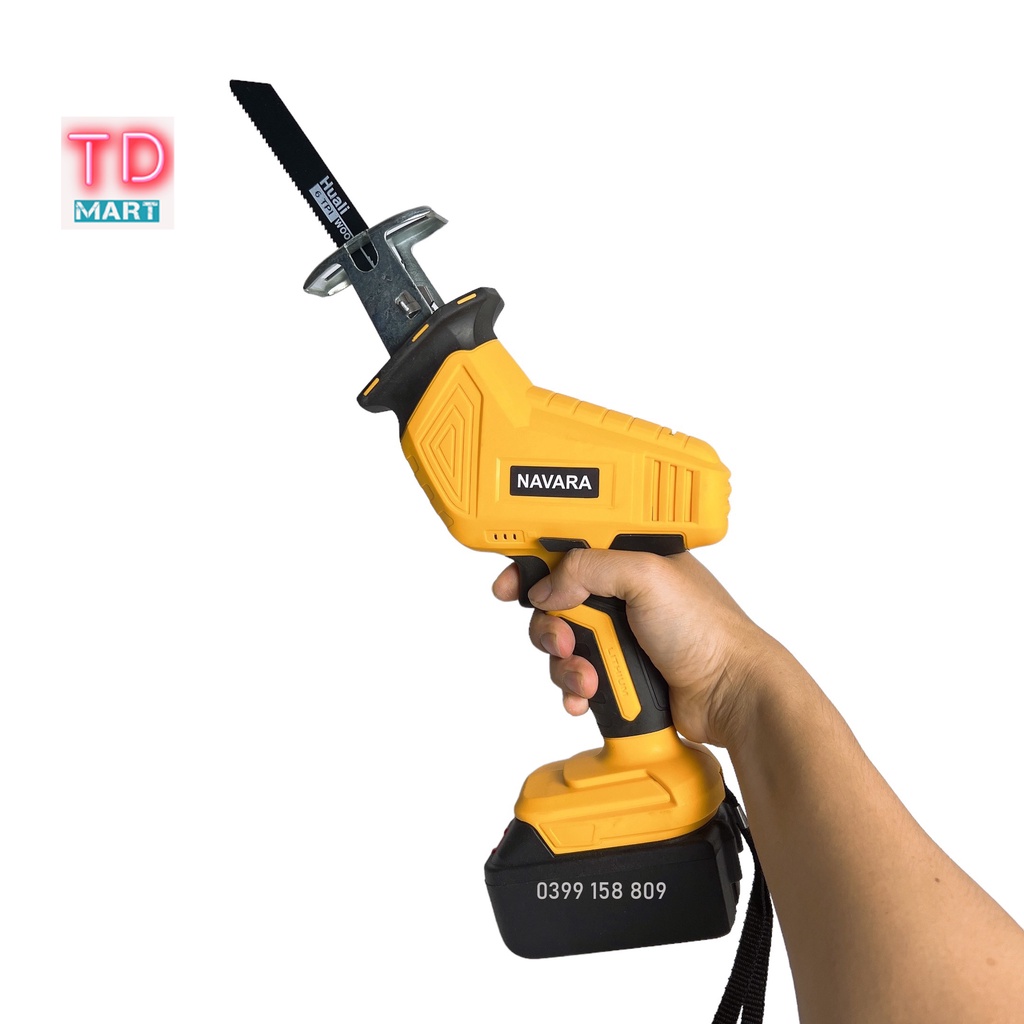 Máy cưa kiếm Navra 21v 10 cell, chân pin phổ thông