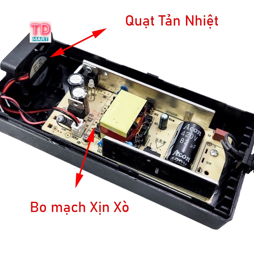 Sạc Nhanh Adapter 3A Cho Pin Máy Khoan, Máy Bulong Pin Trung Quốc Có quạt tản nhiệt