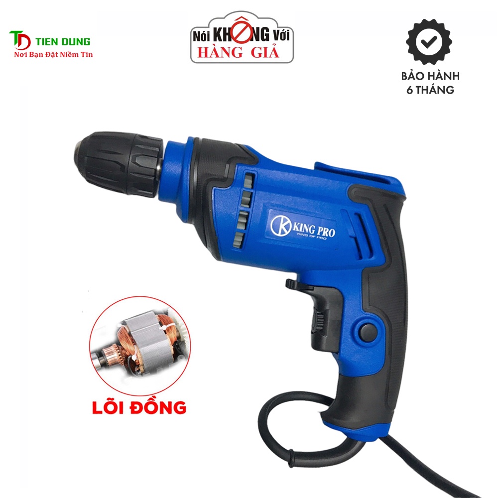 Máy khoan, bắt vít điện cầm tay KINGPRO KP - 7020 đầu 10mm, Lõi đồng
