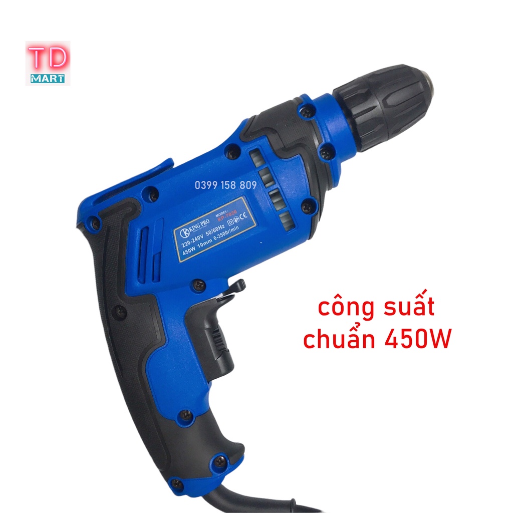 Máy khoan, bắt vít điện cầm tay KINGPRO KP - 7020 đầu 10mm, Lõi đồng