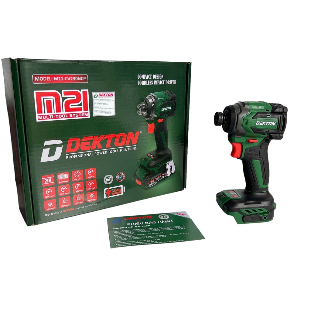Thân Máy Chuyên Vít Dekton M21-CV230NCP - Lực Siết 230Nm - Motor Brushless - Chân Pin Phổ Thông