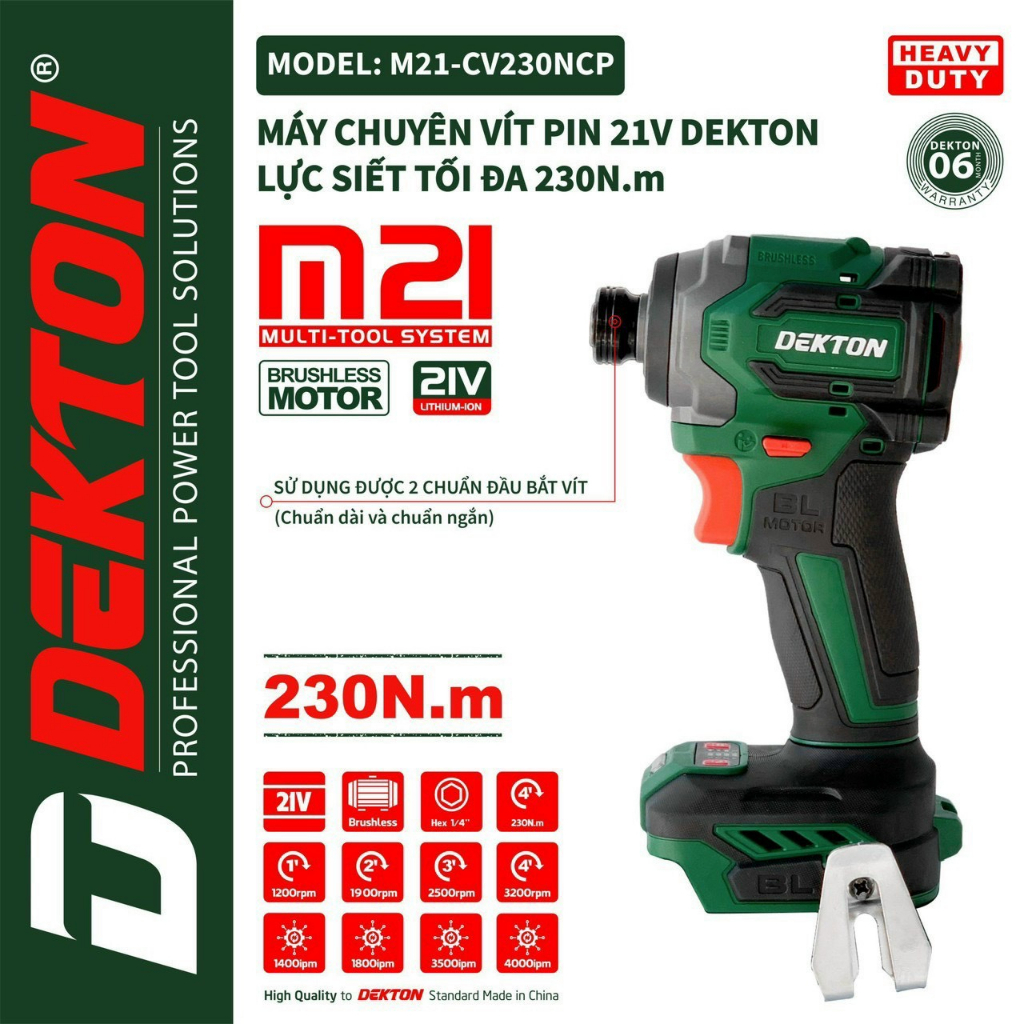 Máy Chuyên Vít 230Nm Dekton M21-CV230NCP