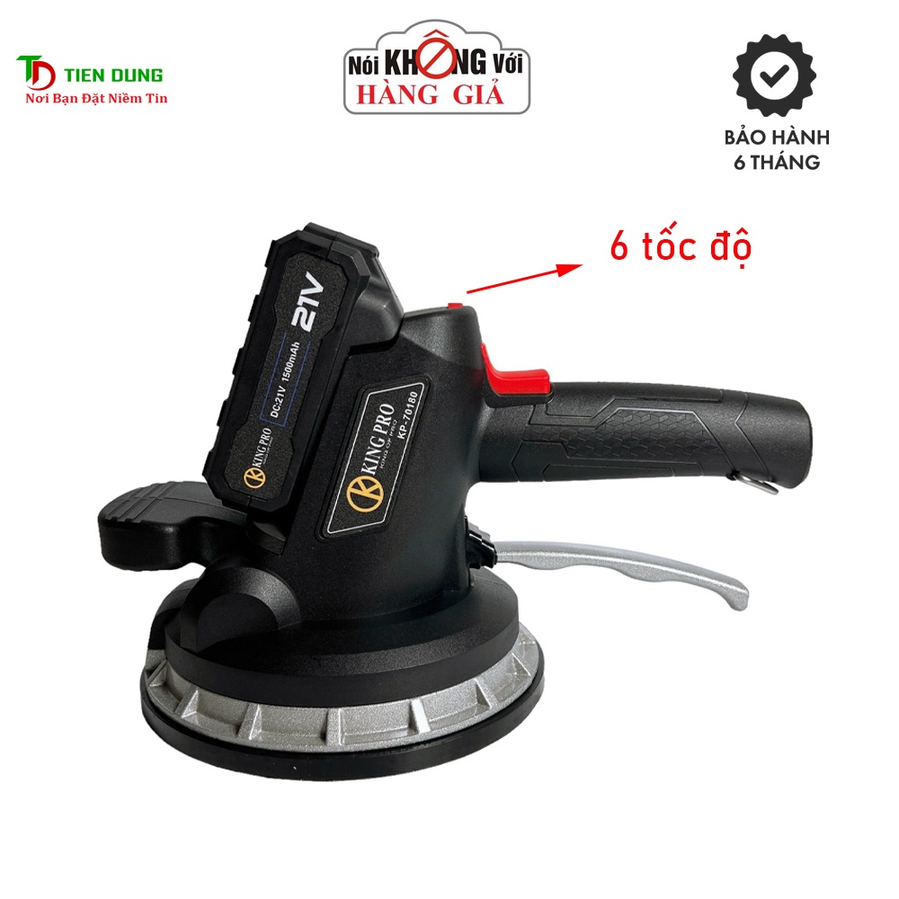 Máy rung hít gạch lát nền pin 21V Kingpro có chỉnh 6 tốc độ
