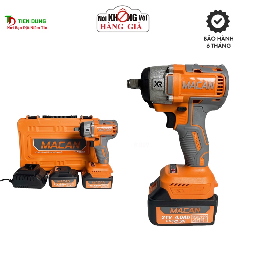 Máy Siết Bulong Pin 21V MACAN 6098B Lực Siết 380Nm Không Chổi Than