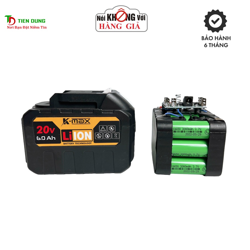 Pin 15 Cell K-max 21V dung lượng cao chân pin phổ thông có đèn báo pin