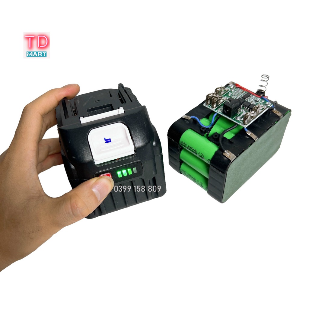 Pin 15 Cell K-max 21V dung lượng cao chân pin phổ thông có đèn báo pin
