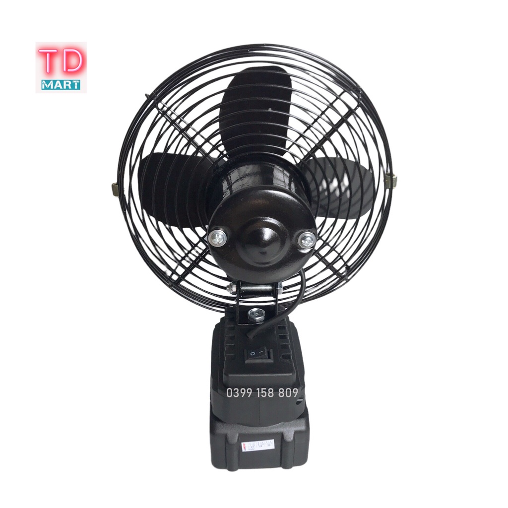 Quạt chạy pin 8 inch, sài chung pin Makita 18v chân pin phổ thông