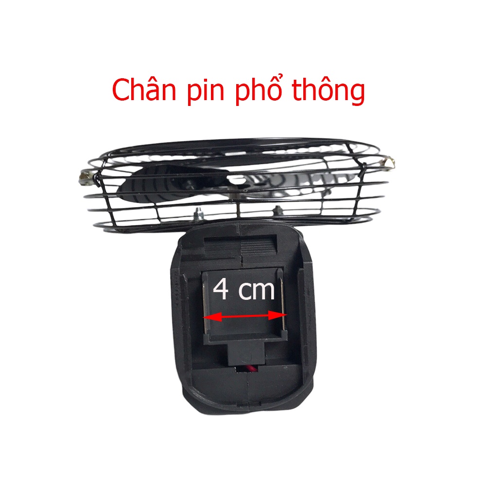 Quạt chạy pin 8 inch, sài chung pin Makita 18v chân pin phổ thông