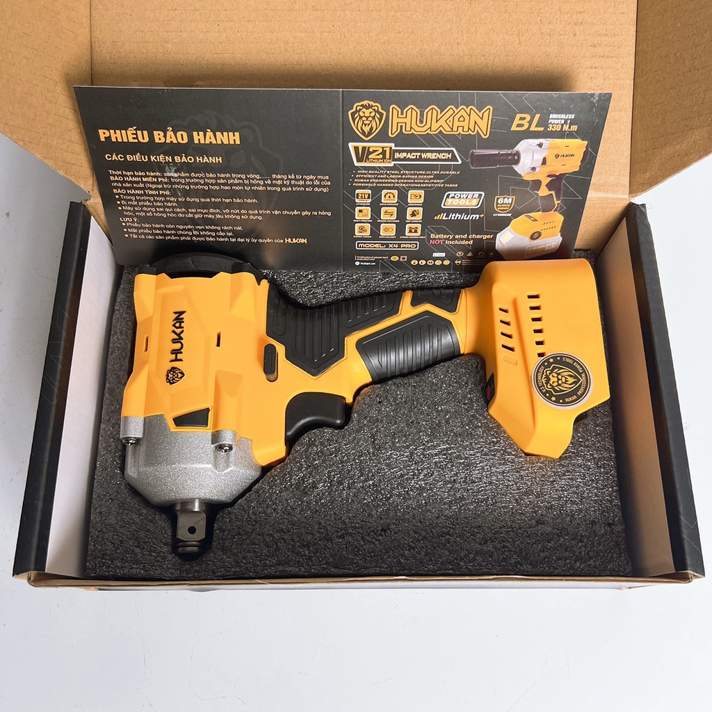 Thân Máy siết bulong pin 21V HUKAN X4 Pro lực siết 330NM