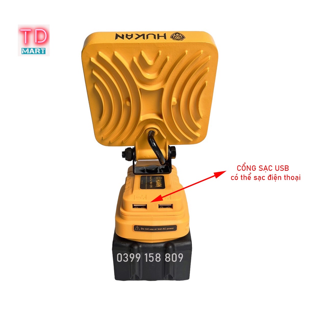 Thân bóng đèn pha 16 bóng led dùng pin HUKAN sử dụng chân pin phổ thông