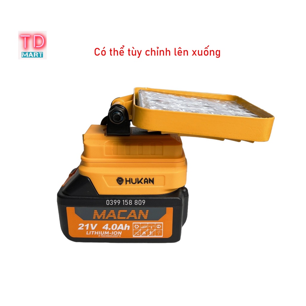 Thân bóng đèn pha 16 bóng led dùng pin HUKAN sử dụng chân pin phổ thông