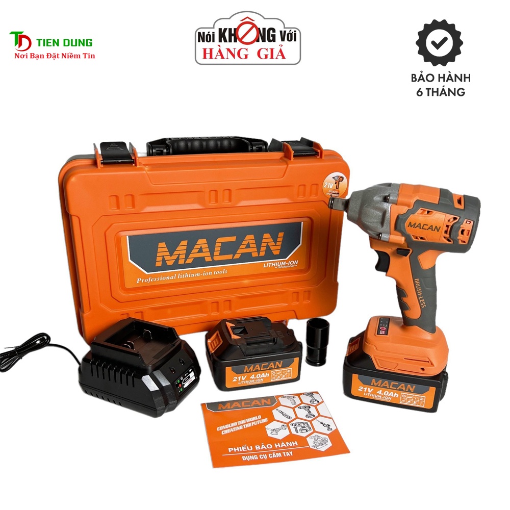 Máy Siết Bulong Dùng Pin 21V MACAN Lực Siết 360Nm Không chổi than